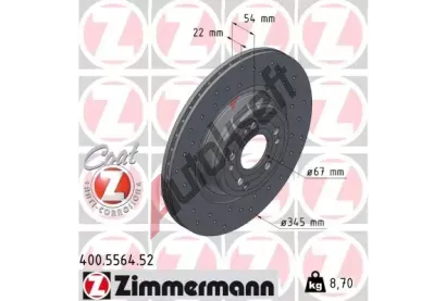 ZIMMERMANN Brzdov kotou SPORT COAT Z - 345 mm ZIM 400.5564.52, 400.5564.52