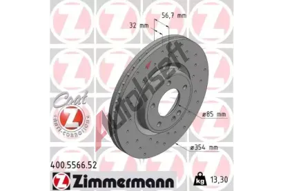 ZIMMERMANN Brzdov kotou SPORT COAT Z - 354 mm ZIM 400.5566.52, 400.5566.52