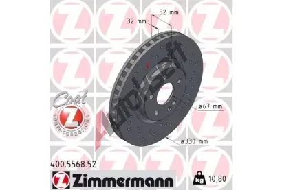 ZIMMERMANN Brzdový kotouč SPORT Z - 330 mm ZIM 400.5568.52, 400.5568.52 ZIMMERMANN Brzdový kotouč SPORT Z - 330 mm ZIM 400.5568.52, 400.5568.52