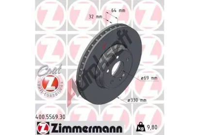 ZIMMERMANN Brzdový kotouč FORMULA S - 330 mm ZIM 400.5569.30, 400.5569.30 ZIMMERMANN Brzdový kotouč FORMULA S - 330 mm ZIM 400.5569.30, 400.5569.30