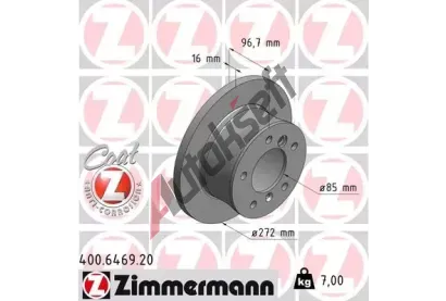 ZIMMERMANN Brzdov kotou COAT Z - 272 mm ZIM 400.6469.20, 400.6469.20