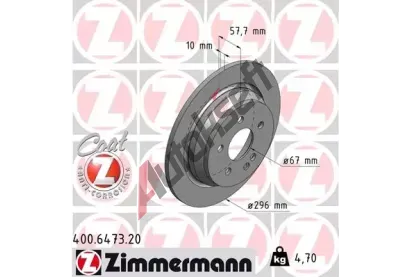 ZIMMERMANN Brzdov kotou COAT Z - 296 mm ZIM 400.6473.20, 400.6473.20
