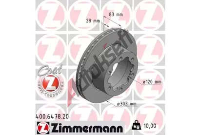 ZIMMERMANN Brzdov kotou COAT Z - 303 mm ZIM 400.6478.20, 400.6478.20
