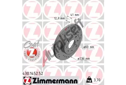 ZIMMERMANN Brzdov kotou drkovan SPORT COAT Z - 236 mm ZIM 430.1452.52, 430.1452.52