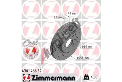 ZIMMERMANN Brzdov kotou drkovan SPORT COAT Z - 256 mm ZIM 430.1466.52, 430.1466.52