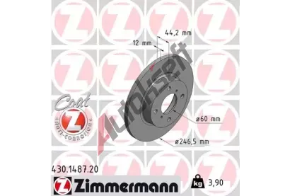 ZIMMERMANN Brzdov kotou COAT Z - 247 mm ZIM 430.1487.20, 430.1487.20