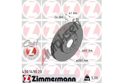 ZIMMERMANN Brzdov kotou COAT Z - 260 mm ZIM 430.1490.20, 430.1490.20