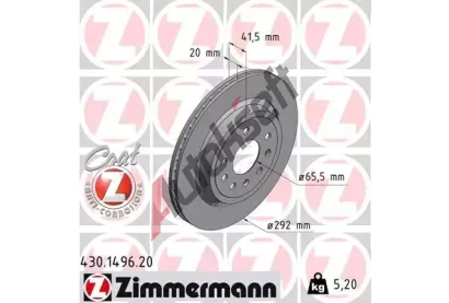 ZIMMERMANN Brzdov kotou COAT Z - 292 mm ZIM 430.1496.20, 430.1496.20