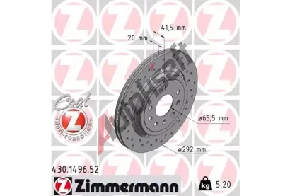 ZIMMERMANN Brzdov kotou drkovan SPORT COAT Z - 292 mm ZIM 430.1496.52, 430.1496.52