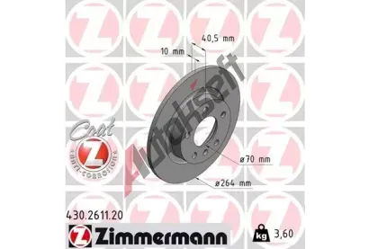 ZIMMERMANN Brzdov kotou COAT Z - 264 mm ZIM 430.2611.20, 430.2611.20