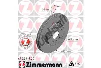 ZIMMERMANN Brzdov kotou COAT Z - 321 mm ZIM 430.2615.20, 430.2615.20