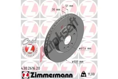 ZIMMERMANN Brzdov kotou COAT Z - 337 mm ZIM 430.2616.20, 430.2616.20