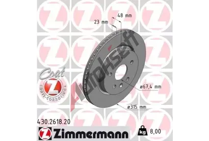 ZIMMERMANN Brzdov kotou COAT Z - 315 mm ZIM 430.2618.20, 430.2618.20