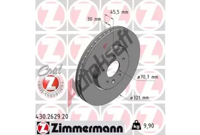 ZIMMERMANN Brzdov kotou COAT Z - 321 mm ZIM 430.2629.20, 430.2629.20