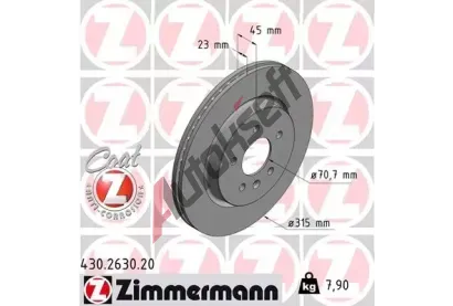 ZIMMERMANN Brzdov kotou COAT Z - 315 mm ZIM 430.2630.20, 430.2630.20