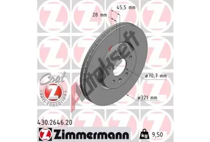 ZIMMERMANN Brzdov kotou COAT Z - 321 mm ZIM 430.2646.20, 430.2646.20