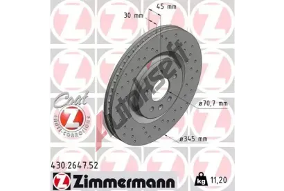 ZIMMERMANN Brzdov kotou SPORT COAT Z - 345 mm ZIM 430.2647.52, 430.2647.52