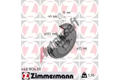 ZIMMERMANN Brzdov buben s loiskem - 203 mm ZIM 440.1834.00, 440.1834.00