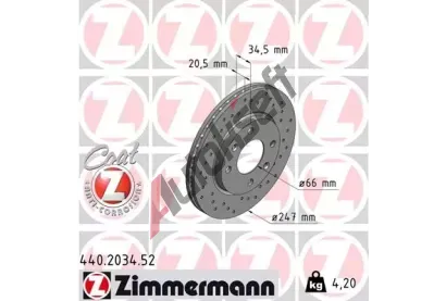 ZIMMERMANN Brzdov� kotou� SPORT COAT Z - 247 mm ZIM 440.2034.52, 440.2034.52