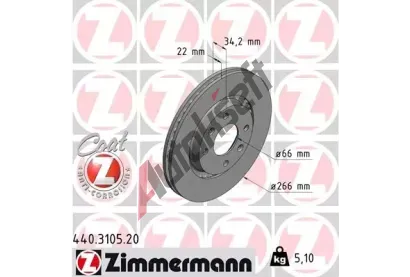 ZIMMERMANN Brzdov kotou COAT Z - 266 mm ZIM 440.3105.20, 440.3105.20