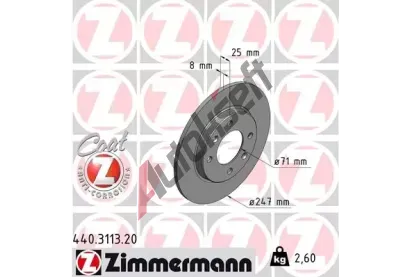 ZIMMERMANN Brzdov kotou COAT Z - 247 mm ZIM 440.3113.20, 440.3113.20