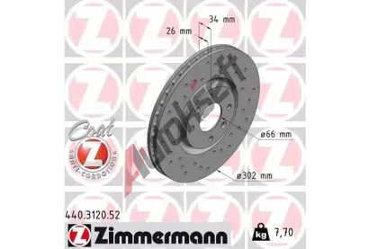 ZIMMERMANN Brzdov kotou drkovan SPORT COAT Z - 302 mm ZIM 440.3120.52, 440.3120.52