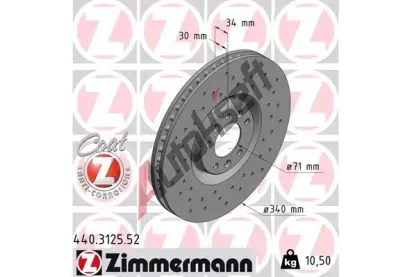 ZIMMERMANN Brzdov kotou SPORT COAT Z - 340 mm ZIM 440.3125.52, 440.3125.52