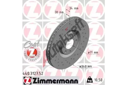 ZIMMERMANN Brzdov kotou SPORT COAT Z - 340 mm ZIM 440.3127.52, 440.3127.52