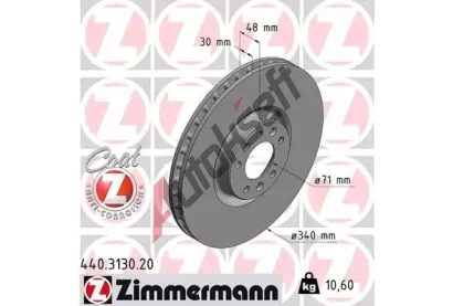 ZIMMERMANN Brzdov kotou COAT Z - 340 mm ZIM 440.3130.20, 440.3130.20