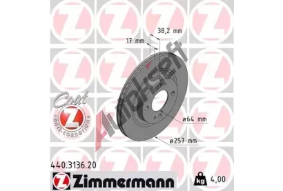 ZIMMERMANN Brzdov kotou COAT Z - 257 mm ZIM 440.3136.20, 440.3136.20
