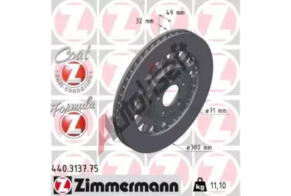 ZIMMERMANN Brzdový kotouč FORMULA Z - 380 mm ZIM 440.3137.75, 440.3137.75 ZIMMERMANN Brzdový kotouč FORMULA Z - 380 mm ZIM 440.3137.75, 440.3137.75