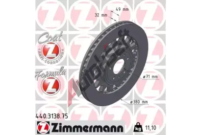 ZIMMERMANN Brzdový kotouč FORMULA Z - 380 mm ZIM 440.3138.75, 440.3138.75 ZIMMERMANN Brzdový kotouč FORMULA Z - 380 mm ZIM 440.3138.75, 440.3138.75