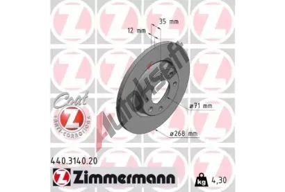 ZIMMERMANN Brzdov kotou COAT Z - 268 mm ZIM 440.3140.20, 440.3140.20