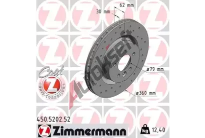 ZIMMERMANN Brzdov kotou SPORT COAT Z - 360 mm ZIM 450.5202.52, 450.5202.52