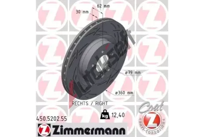 ZIMMERMANN Brzdov kotou BLACK Z - 360 mm ZIM 450.5202.55, 450.5202.55