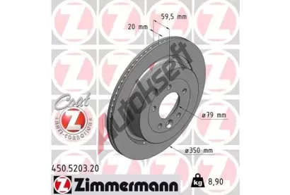 ZIMMERMANN Brzdov kotou COAT Z - 350 mm ZIM 450.5203.20, 450.5203.20