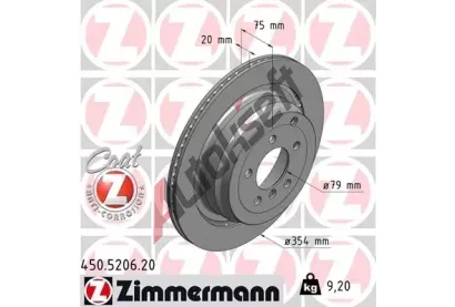 ZIMMERMANN Brzdov kotou COAT Z - 352 mm ZIM 450.5206.20, 450.5206.20