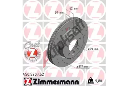 ZIMMERMANN Brzdov kotou SPORT COAT Z - 317 mm ZIM 450.5207.52, 450.5207.52