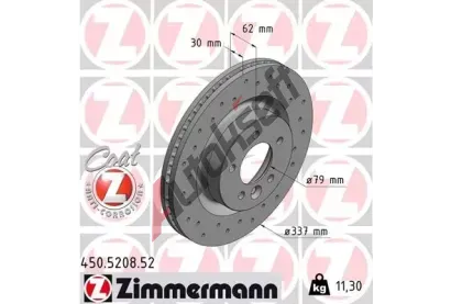 ZIMMERMANN Brzdov kotou SPORT COAT Z - 337 mm ZIM 450.5208.52, 450.5208.52