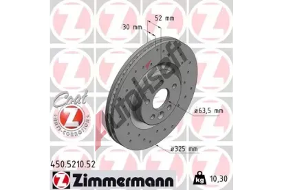 ZIMMERMANN Brzdov kotou SPORT COAT Z - 325 mm ZIM 450.5210.52, 450.5210.52