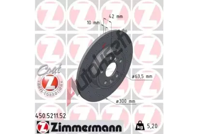 ZIMMERMANN Brzdov kotou SPORT COAT Z - 300 mm ZIM 450.5211.52, 450.5211.52