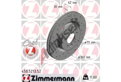 ZIMMERMANN Brzdov kotou SPORT COAT Z - 360 mm ZIM 450.5213.52, 450.5213.52