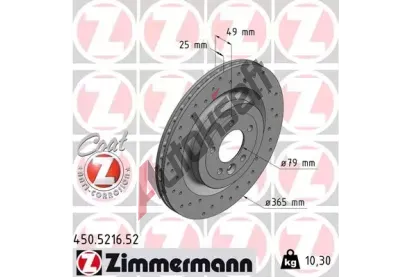 ZIMMERMANN Brzdov kotou SPORT COAT Z - 365 mm ZIM 450.5216.52, 450.5216.52
