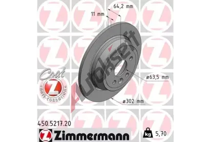 ZIMMERMANN Brzdov kotou COAT Z - 302 mm ZIM 450.5217.20, 450.5217.20