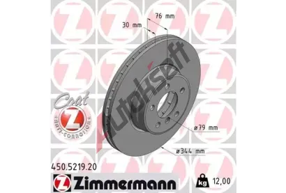 ZIMMERMANN Brzdov kotou COAT Z - 344 mm ZIM 450.5219.20, 450.5219.20