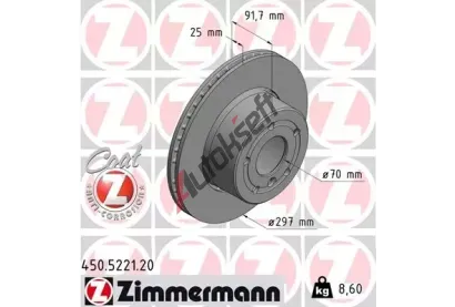 ZIMMERMANN Brzdov� kotou� COAT Z - 297 mm ZIM 450.5221.20, 450.5221.20