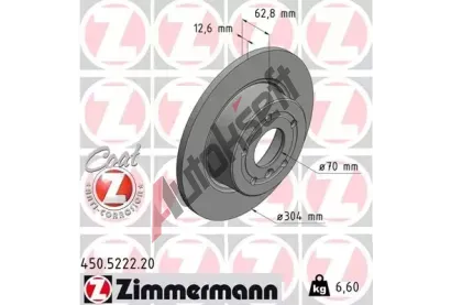 ZIMMERMANN Brzdov kotou COAT Z - 304 mm ZIM 450.5222.20, 450.5222.20