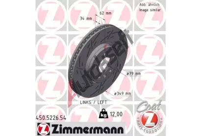 ZIMMERMANN Brzdov kotou BLACK Z 349 mm ZIM 450.5226.54, 450.5226.54
