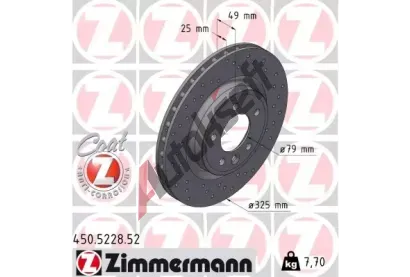 ZIMMERMANN Brzdov kotou SPORT Z - 325 mm ZIM 450.5228.52, 450.5228.52