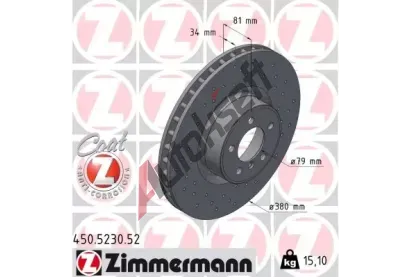 ZIMMERMANN Brzdov kotou SPORT Z - 380 mm ZIM 450.5230.52, 450.5230.52